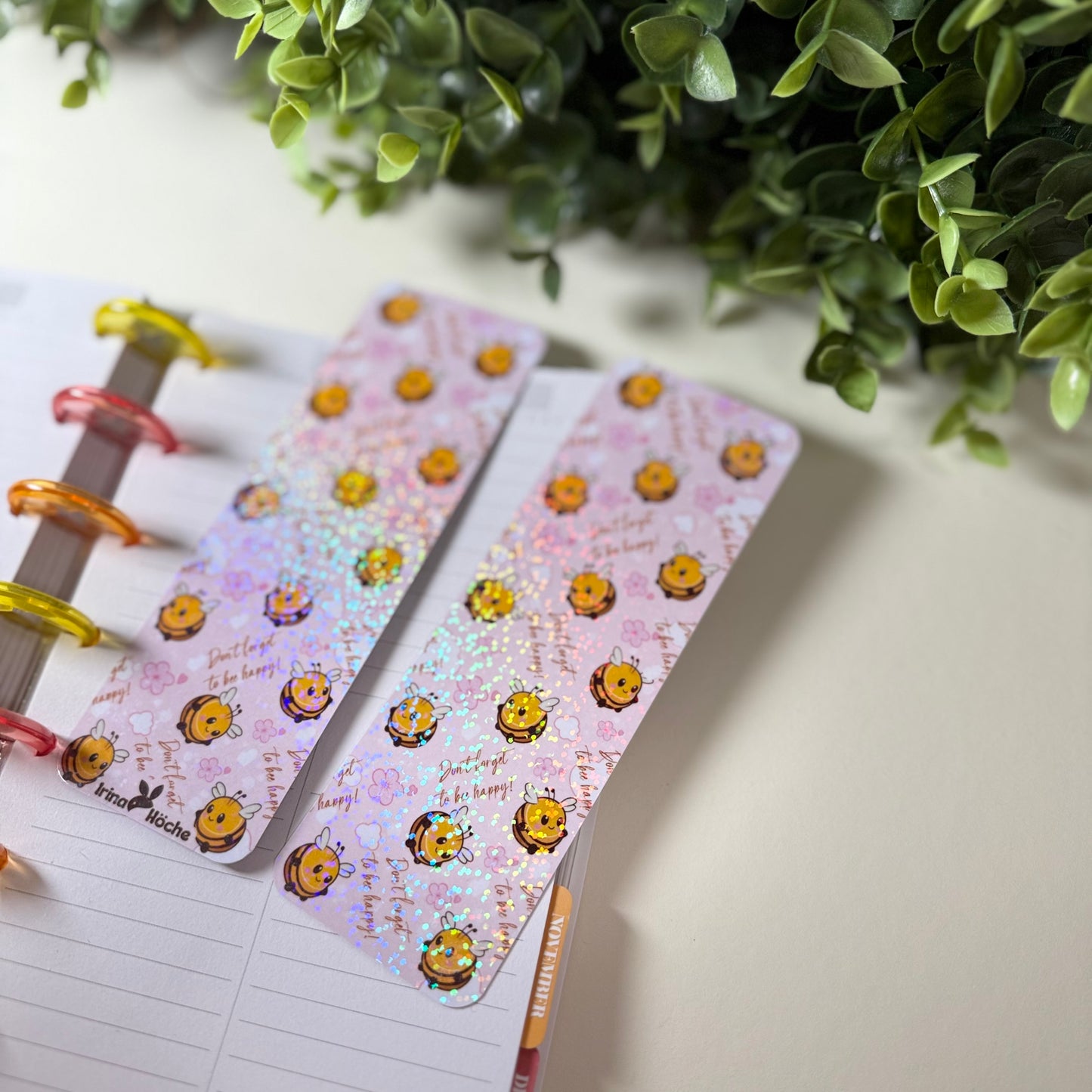 Holografisches Bienen-Lesezeichen – Glänzendes Bookmark für Bücherwürmer & Journals