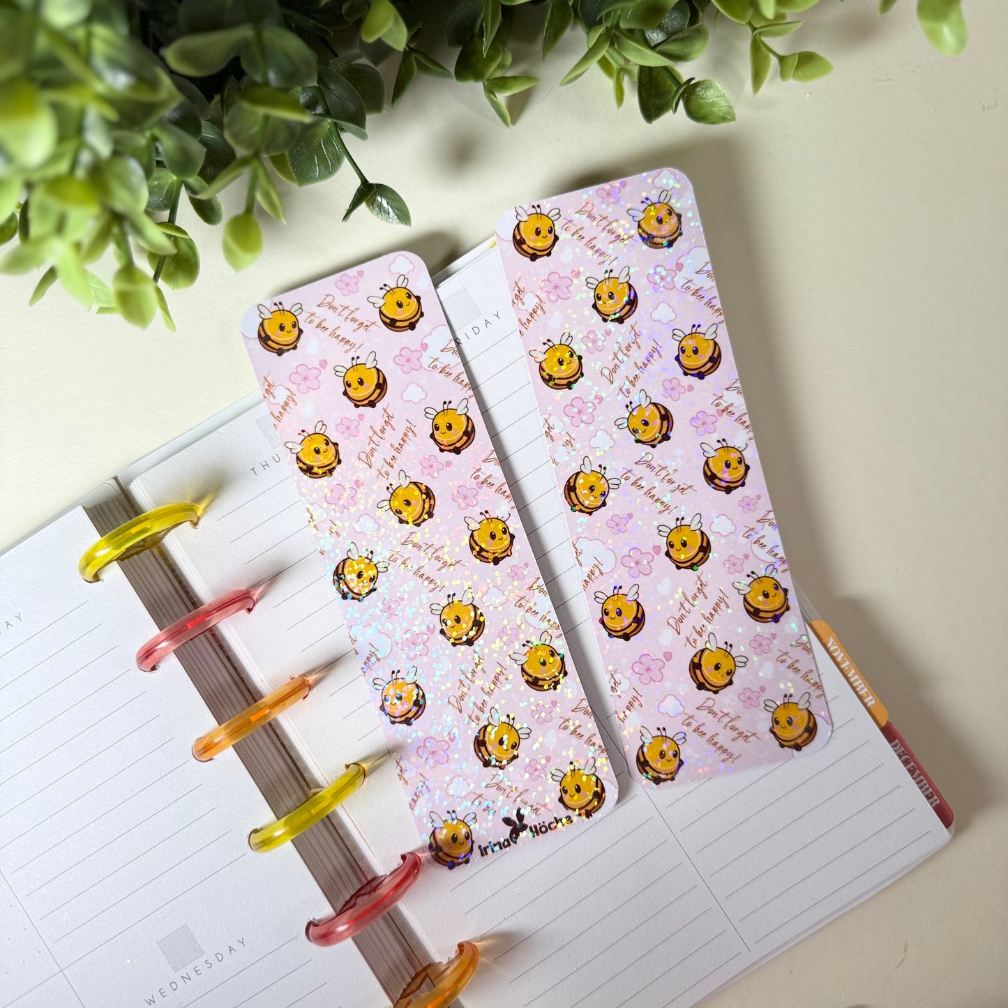 Holografisches Bienen-Lesezeichen – Glänzendes Bookmark für Bücherwürmer & Journals