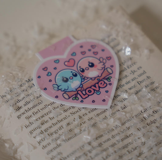 Magnetisches Lesezeichen Love Birds – Handgemacht, süß, Valentinstag Geschenk, Geschenk für Bücherliebhaber