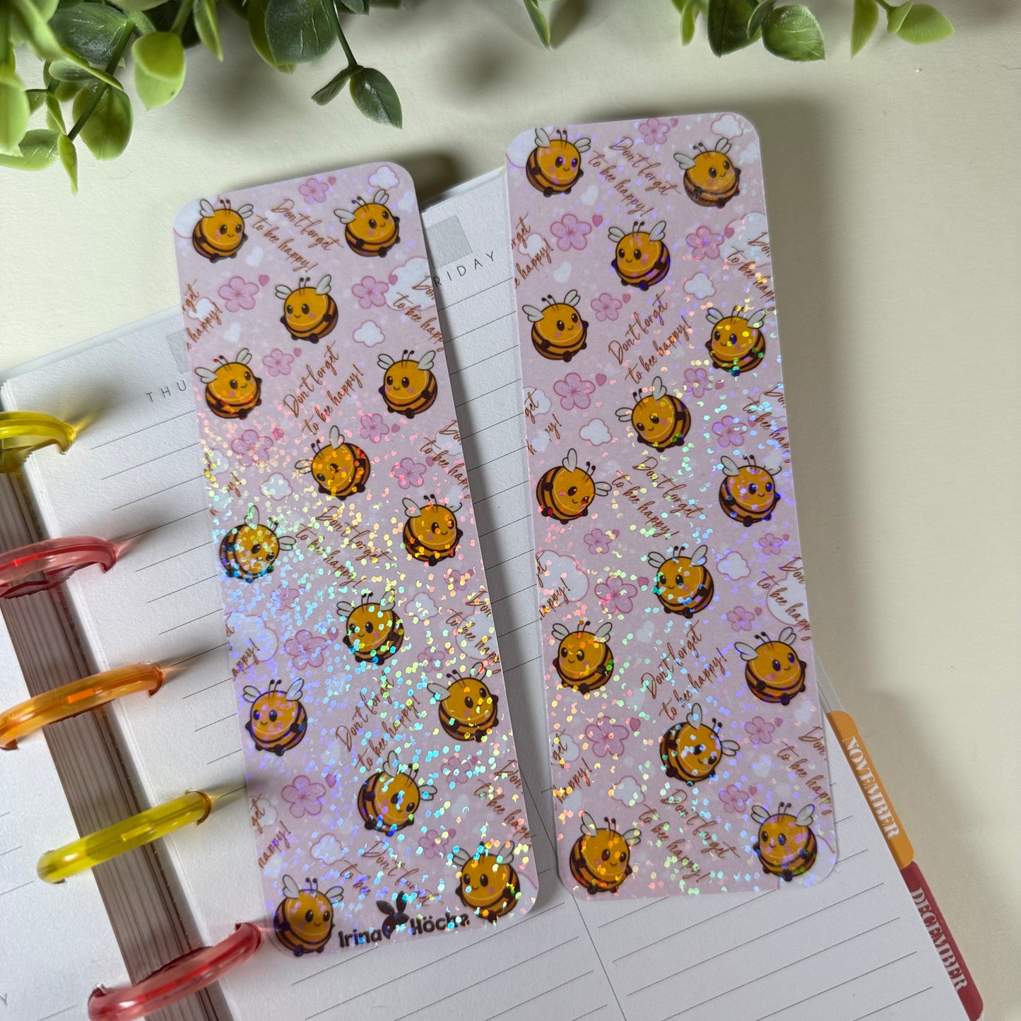 Holografisches Bienen-Lesezeichen – Glänzendes Bookmark für Bücherwürmer & Journals