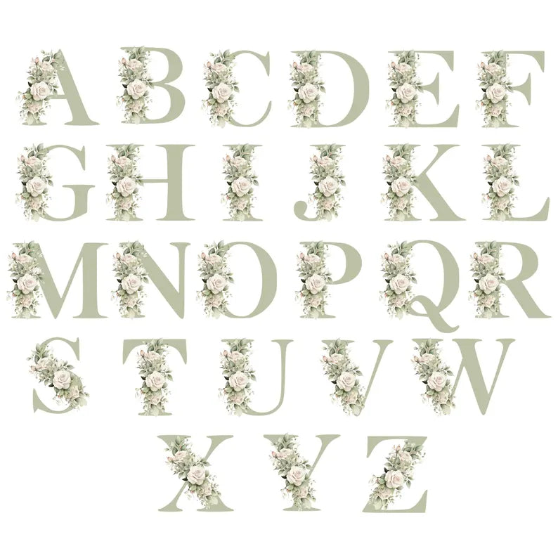 Personalisierte Tasse mit Wunsch-Buchstabe & Name | Elegantes Aquarell Blumen Design | Individuelle Kaffeetasse Geschenk für Frauen