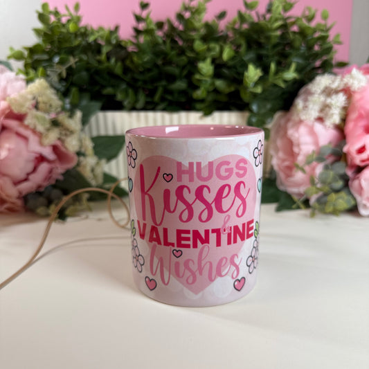Tasse Geschenk Valentinstag „Hugs, Kisses and Valentine Wishes“ – Perfekt für Kaffee-Liebhaber und als romantische Überraschung