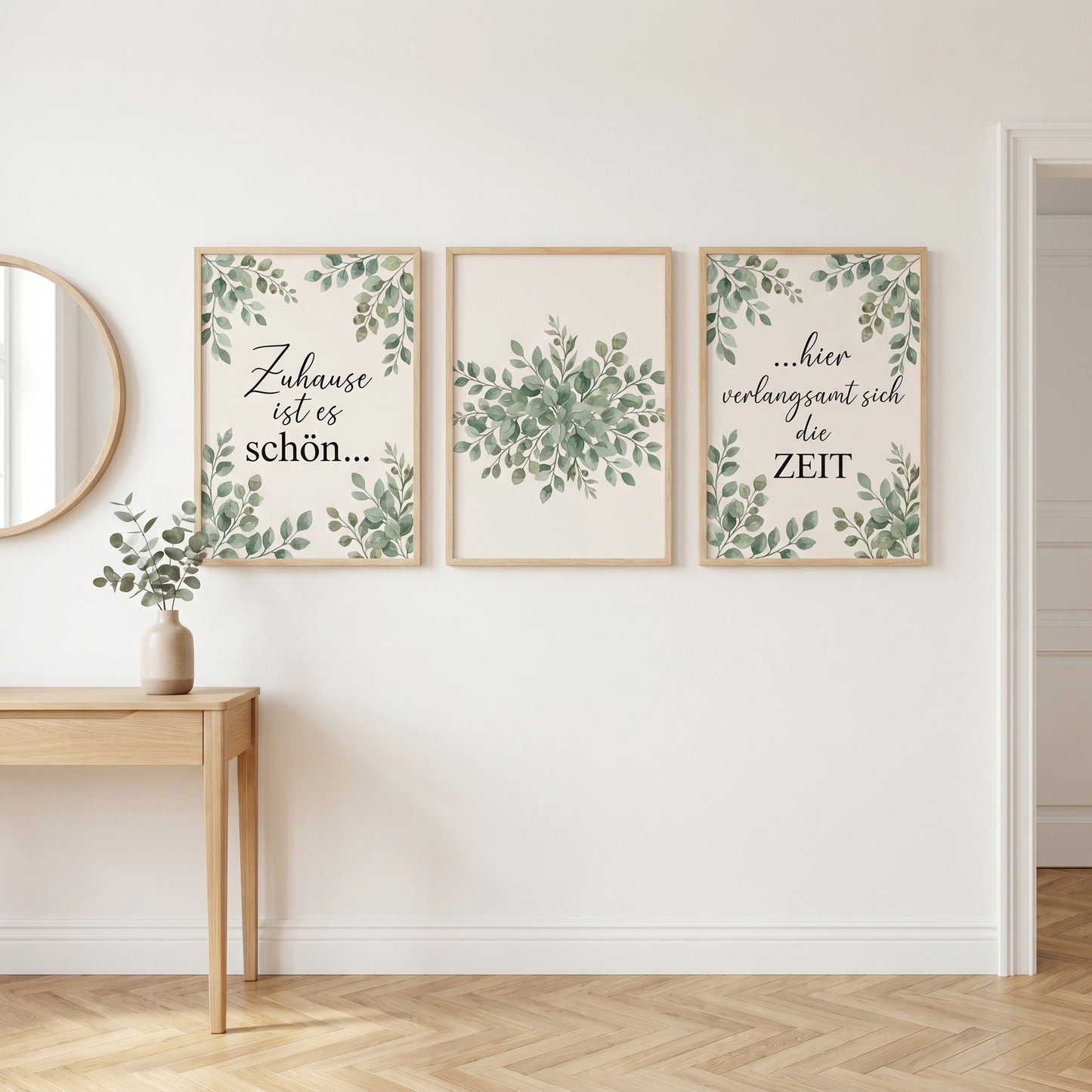 Eukalyptus Poster Set 3-teilig A4 – Wanddeko Zuhause & Wohnzimmer