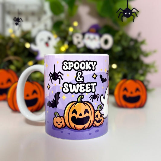 Halloween Tasse Kürbis & Geist - Spooky Kaffeetasse Geschenkidee | Halloween Mug Pumpkin Ghost | Lustige Herbst Geschenk Tasse