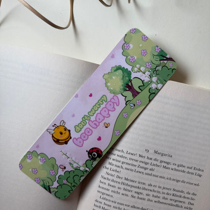 Kawaii Lesezeichen „Don't Worry, Bee Happy“ – Perfekt für Buchliebhaber!