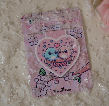 Magnetisches Lesezeichen Love Birds – Handgemacht, süß, Valentinstag Geschenk, Geschenk für Bücherliebhaber