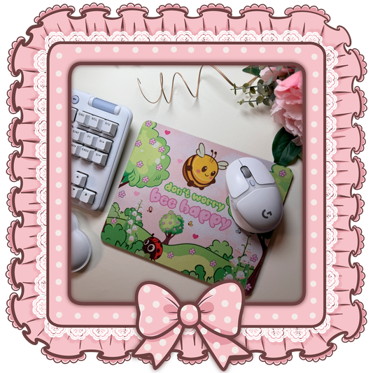 Süßes Mauspad – Don’t Worry Bee Happy | Perfekt fürs Home Office