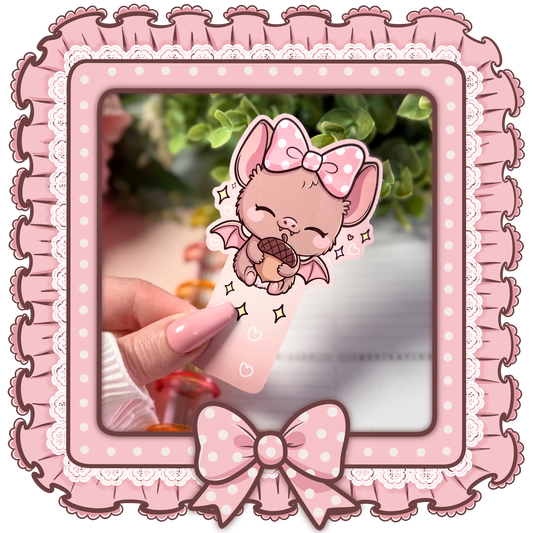 Kawaii Fledermaus Lesezeichen | Laminiert | Niedlich | Buchliebhaber Geschenk