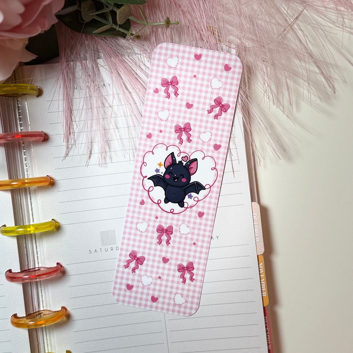 Kawaii Fledermaus Lesezeichen – Süßer Lesebegleiter doppelseitig