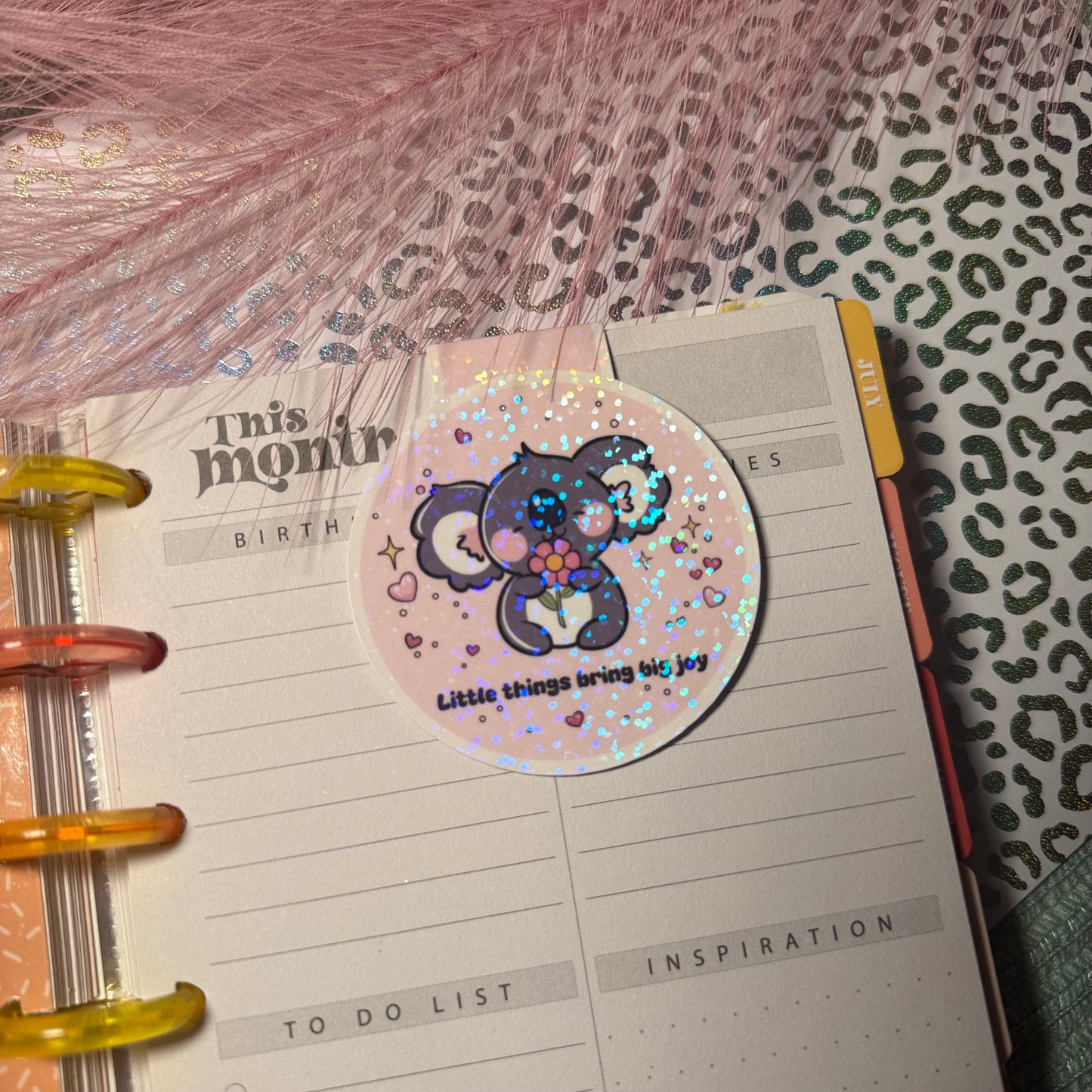 Magnetisches holografisches Lesezeichen – Süßer Koala | Geschenk für Buchliebhaber & Planer-Zubehör