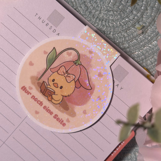 Magnetisches Lesezeichen mit süßem Entenküken – Holografisch, kawaii Design für Bücher & Planer