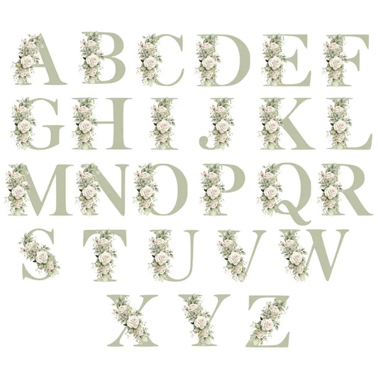 Personalisierte Tasse mit Wunsch-Buchstabe & Name | Elegantes Aquarell Blumen Design | Individuelle Kaffeetasse Geschenk für Frauen