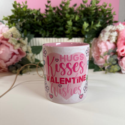 Tasse Geschenk Valentinstag „Hugs, Kisses and Valentine Wishes“ – Perfekt für Kaffee-Liebhaber und als romantische Überraschung