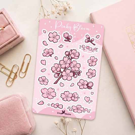 Pinky Bloom Stickerbogen - Kirschblüten Sakura Vinyl Sticker Set