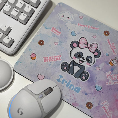 Personalisiertes Mauspad Panda – Niedliches Weihnachtsgeschenk mit Namen, – Büro Deko für Mädchen, Kinder & Panda-Fans