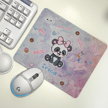 Personalisiertes Mauspad Panda – Niedliches Weihnachtsgeschenk mit Namen, – Büro Deko für Mädchen, Kinder & Panda-Fans