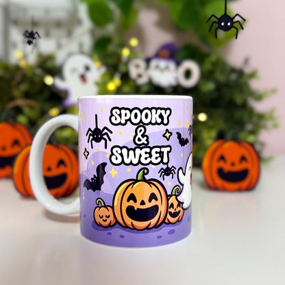 Halloween Tasse Kürbis & Geist - Spooky Kaffeetasse Geschenkidee | Halloween Mug Pumpkin Ghost | Lustige Herbst Geschenk Tasse