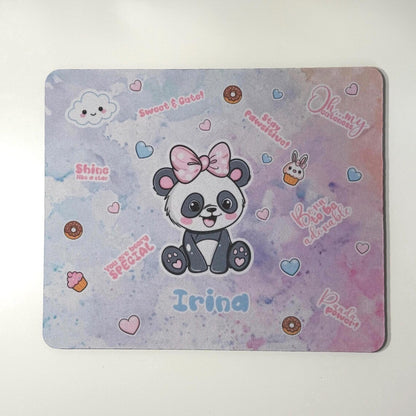 Personalisiertes Mauspad Panda – Niedliches Weihnachtsgeschenk mit Namen, – Büro Deko für Mädchen, Kinder & Panda-Fans